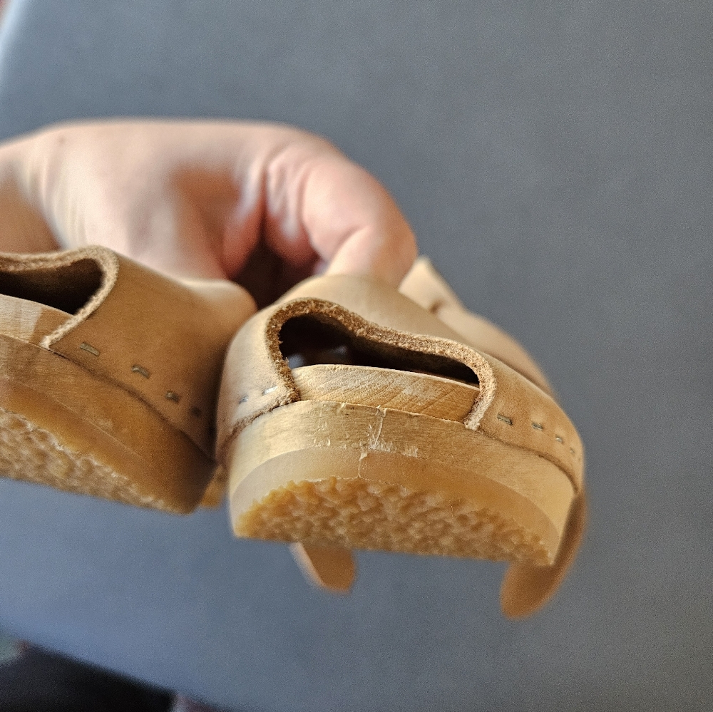 ***SOLD*** BRYR Miranda Peep Toe Mid Heel Clogs in Bone sz EU 35 / US 4.5-5 - Picture 6 of 11